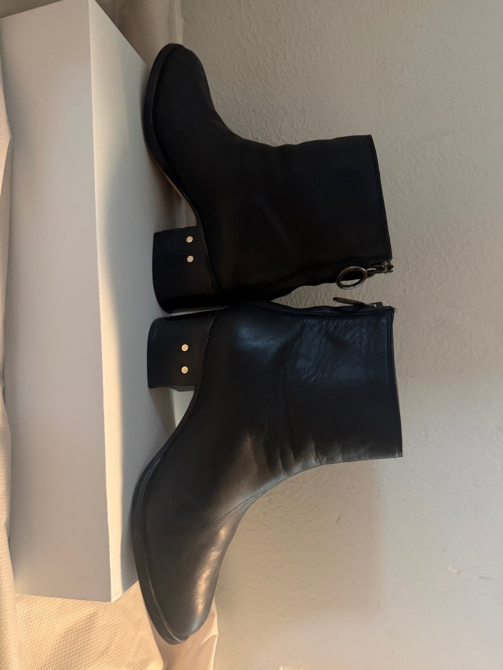 beek Black Leather Ankle Booties